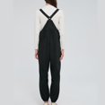 thumbnail image 3 of Dealovy Overalls for Women Sleeveless Adjustable Strap Loose Sherpa Fuzzy Fleece Jumpsuits with Pockets, 3 of 6