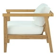 thumbnail image 5 of Lounge Armchair Chair Table Set, White Natural, Teak Wood, Fabric, Modern Contemporary, Outdoor Patio Balcony Cafe Bistro Garden Furniture Hotel Hospitality, 5 of 7