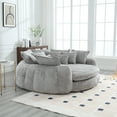 thumbnail image 6 of 81.1" Cloud Couch Sleeper Sofa, Oversized Round Chaise Lounge Chair Indoor, Modern Chenille Boneless Couch with 14 Pillows, Upholstered Barrel Daybed, Memory Foam Sofas for Living Room, Light Grey, 6 of 10