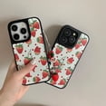 thumbnail image 4 of Cute Strawberry Matte Phone Case with Charm for iPhone 14 Pro Max,Trendy Stylish Red Polka Dots Fruit Print Glossy Protective Girls Women Gift Cover+Chain(i14promax 6.7"), 4 of 9