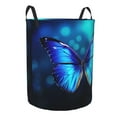 thumbnail image 2 of PHELIKA Blue Butterfly On Dark 02 Laundry Basket 65L Large Foldable Round For Dirty Clothes Toy Storage, 2 of 6