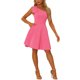 thumbnail image 4 of INSPIRE CHIC Vestido de Mujer con Lazo de Un Hombro Sin Mangas A-Line con Falda Acampanada y Bolsillos S Rosa Brillante, 4 of 6
