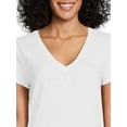 thumbnail image 4 of RealSize Women's Shirred V-Neck Tee with Short Sleeves, Sizes XS-3XL, 4 of 6