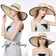 thumbnail image 4 of Comhats Womens Extra Large Packable Floppy Straw Beach Sun Hat with Wide Brim UV UPF 50 Protection Foldable Travel Sunhat Beige XL, 4 of 7