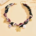 thumbnail image 5 of 18K Gold Plated Silk Scarf Necklace for Women, Bandana Necklace with Stainless Steel Charms Choker, Vintage accessories Flower Sun Coin Butterfly Pendant Necklaces, Boho Christmas Gifts, 5 of 6