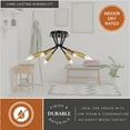 thumbnail image 4 of Ellis 16.25-in W Black and Brass Mid-Century Modern Semi Flush Mount Ceiling Light, 4 of 12