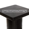 thumbnail image 5 of GZXS 23.6" Square Accent End Table with Artistic Parquet Wood Top, Rounded Edges and Grooved Cylindrical Base, for Living Room, Home Corner, Black, 5 of 8