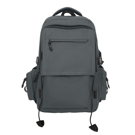 FUZHIQ Basic School Backpack for Ages 6-14 Waterproof Dual Side Storage Pockets Breathabl Straps Casual Student Bookbag, Grey