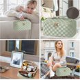 thumbnail image 5 of Pu Leather Waterproof Make Up Bag with Handle and Divider Fashionable Makeup Organiser Bag Portable Travel Storage Large Makeup Bag (Green), 5 of 5