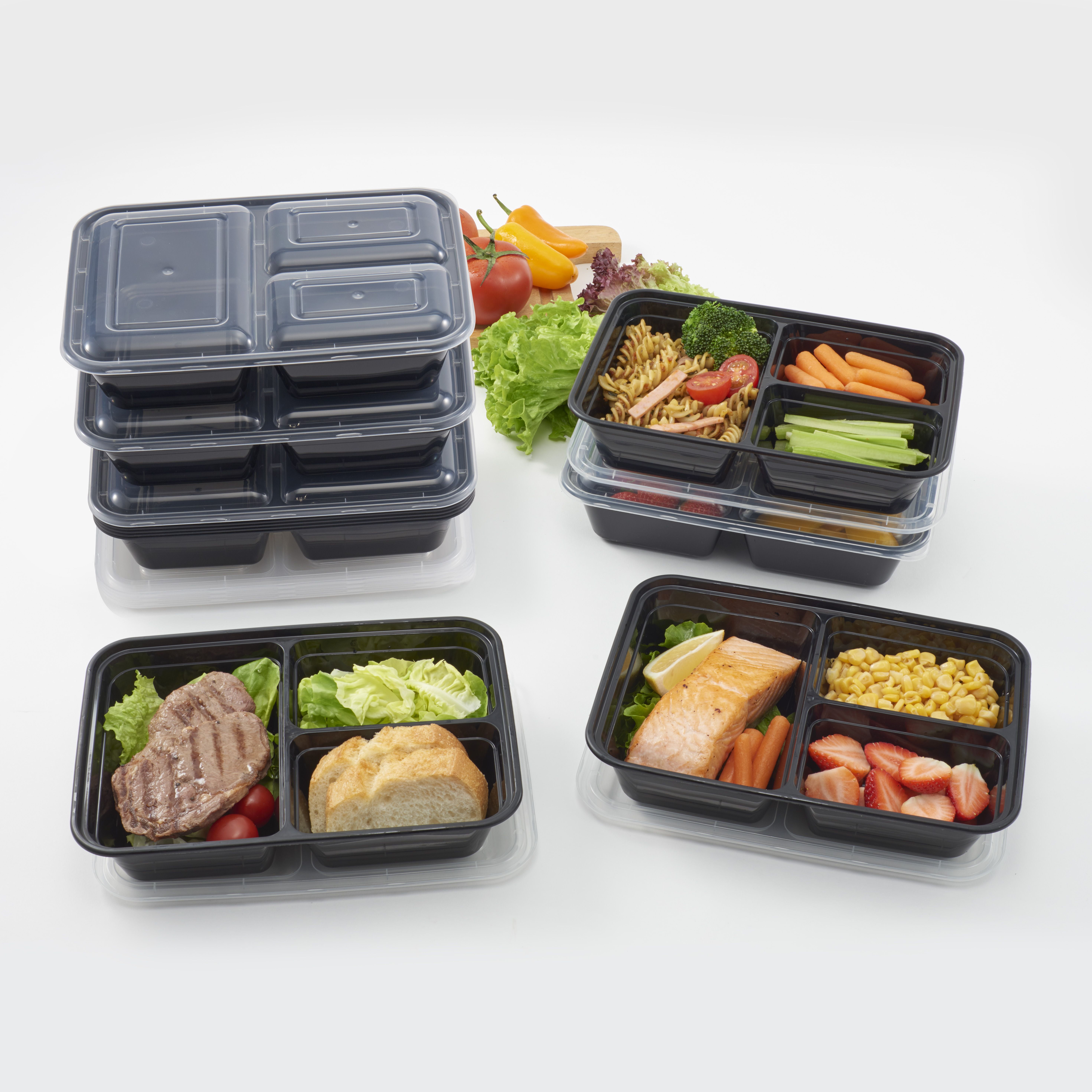 50 Pack 24oz Fried Chicken Wing Meal Prep Containers with Lids Microwave/Freezer Safe BPA Free To Go Bento Box for Pasta/Steak Sushi Tray in Restaurant/Supermarket/Catering/BBQ/Party Stackable