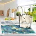thumbnail image 5 of Dish Drying Mat Kitchen Pad Large Counter Absorbent Dish Mats Drainer Gold and Teal Butterflies, 5 of 8