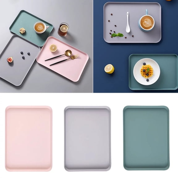 Plastic Serving Food Plate Tray, Unbreakable Lightweight Dinner Tray for Restaurant, Perfect for Kitchen Hotel, School Lunch and Cafeteria Tray
