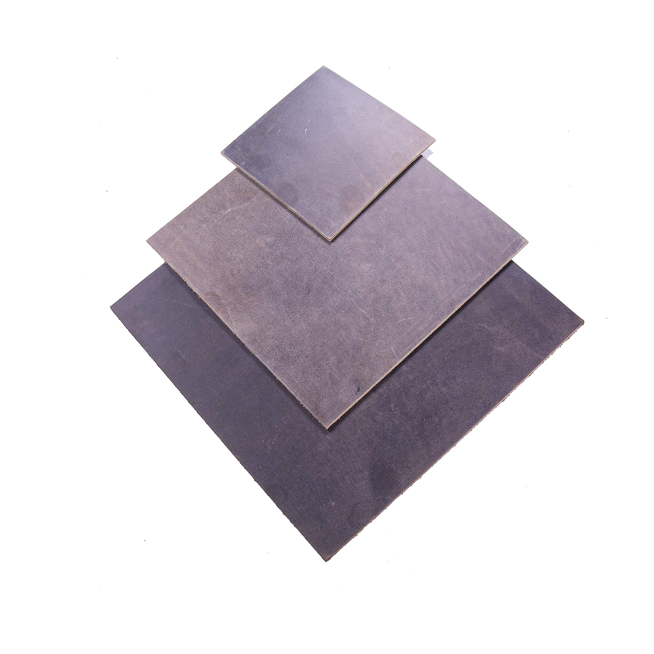 FabricLA Tooling Leather Squares | Crafting Heavy Weight Full Grain Cowhide (2.8-3.00mm) 10X10 - Brown