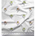 thumbnail image 1 of Soimoi Moss Georgette Fabric Leaves & Floral Block Printed Craft Fabric by The Yard 42 Inch Wide, 1 of 3