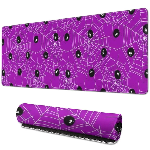 Long Mouse Pads for Desk,Spider Web Halloween Pattern Desk Mats on Top Of Desks, Desk Mouse Pad Extra Large with 3mm Non-Slip Base and Stitched Edge for Gaming,Office,Work,Home 31.5x11.8in