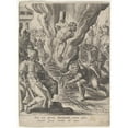 thumbnail image 2 of Crispijn van de Passe I 19x24 Black Ornate Framed Double Matted Museum Art Print Titled: Eleazar Burned by Antiochus (1591), 2 of 5