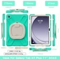 thumbnail image 2 of Case for Samsung Galaxy Tab A9+ 11.0 inch, 360 Degree Rotating Hand Grip Shockproof Cover with Shoulder Strap, Mint Green, 2 of 7
