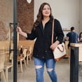 thumbnail image 3 of Agnes Orinda Women's Plus Size Jackets Long Sleeve Drawstring Waist Anorak Coats with Pockets 6X Black, 3 of 8