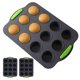thumbnail image 3 of Small Cupcake Silicone Muffin Pan 12 Round Holes Non Stick Baking Tray, 3 of 9