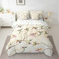 thumbnail image 2 of Erosebridal Hummingbird Bedding Sets Twin Size, Botanical Leaves Comforter Sets with Sheets, Lightweight, 2 of 5