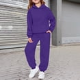 thumbnail image 2 of XAOFW Girls Hoodies Long Sleeve Solid Color Hooded Sweatshirts Casual Soft Pullover Hoodie Outerwear Trendy Tops 6-7 Years, 2 of 4