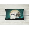 thumbnail image 2 of Halloween Scary French Bulldog Piebald Canvas Fabric Decorative Pillow, 2 of 3