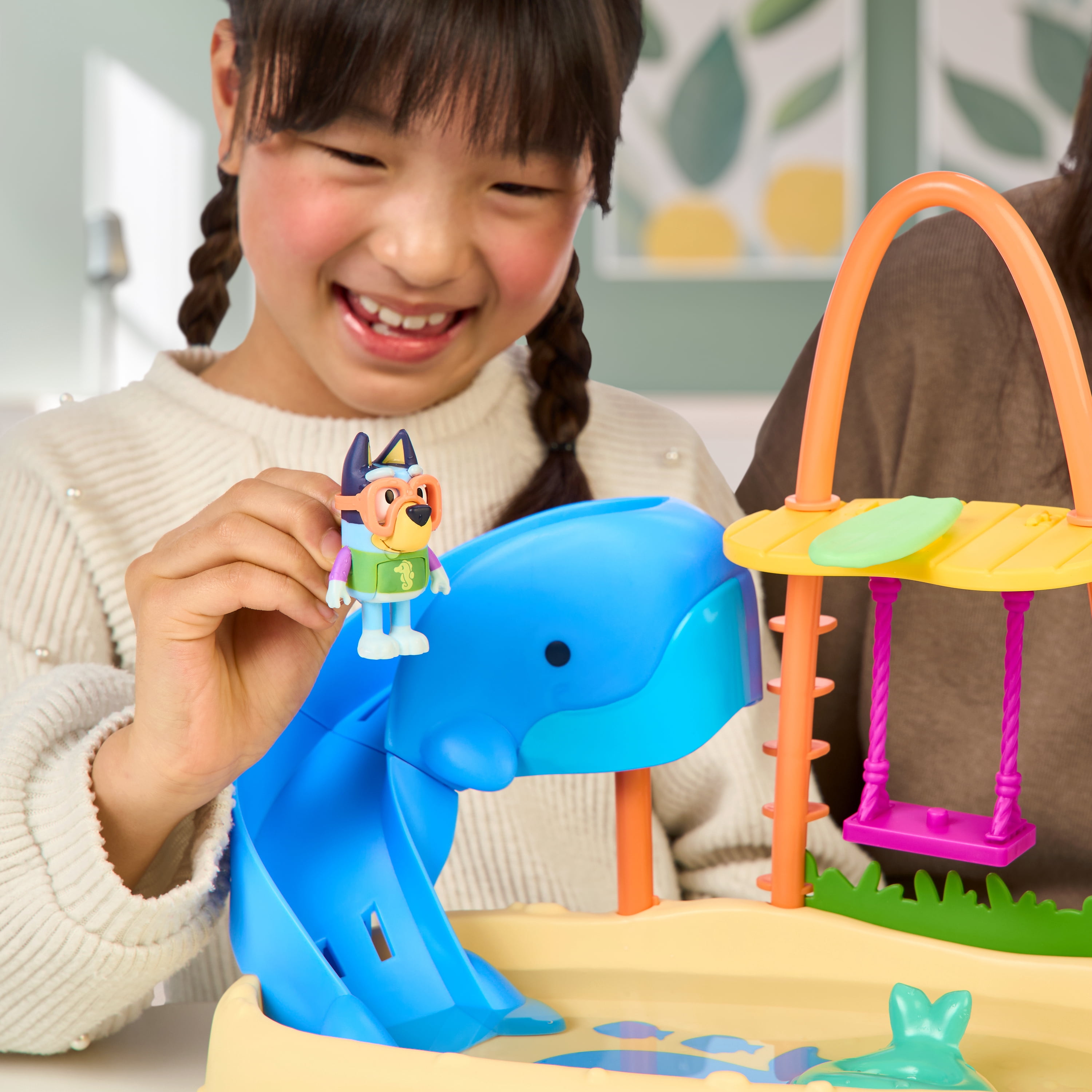 Bluey Whale Water Park Playset, Slide Down The Whale Slide, Includes Color Change Bluey Figure, Ages 3+