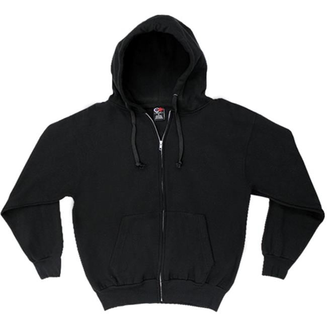 Cotton Plus Full Zip Hooded Sweatshirt - Black - 4XL Case of 12