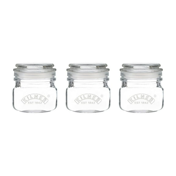 Kilner Storage Square Push Top 8.5oz Storage Jars | Set of 3