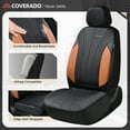 thumbnail image 3 of Coverado Car Seat Covers Full Set, Airbag Compatible Faux Leather Seat Protectors, Automotive Cushions Universal Fit for Car SUV Sedan Truck, Black&Brown, 3 of 8