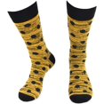 thumbnail image 4 of Men's Dress Socks - Patterned Socks with Gift Box - Fun Crew Socks Argyle, Colorful, Funky Socks Yellow Patterns, 4 of 7