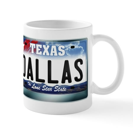 

CafePress - Texas License Plate [DALLAS] Mug - 11 oz Ceramic Mug - Novelty Coffee Tea Cup