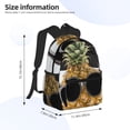 thumbnail image 3 of Daiia Pineapple With Black Glasses School Backpack for Men Women, Unisex Large Waterproof Bookbag Schoolbag Casual Daypack for High School/College/Teens/Travel/Work Black, 3 of 8