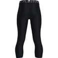 thumbnail image 2 of Under Armour Boy's HeatGear Armour ¾ Leggings (Black/Pitch Gray, L), 2 of 2