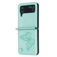 thumbnail image 7 of Feishell Samsung Z flip 4 Case Butterfly Embossed Pattern Premium Leather Shockproof Lightweight Dustproof Protective Folding Phone Case Cover for Samsung Galaxy Z flip 4, Gray, 7 of 7