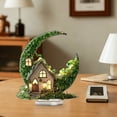 thumbnail image 6 of St. Patrick's Day Acrylic Four Leaf Clover Decoration, Green Flat Ornament for Home Party Office Decor, Holiday Tabletop Shelf Mantel Centerpiece(A), 6 of 9