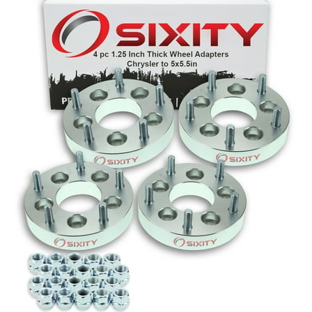 Sixity Auto 4 pc 5x4.5" to 5x5.5" Wheel Spacers Adapters 1.25" compatible with Chrysler 200 300M