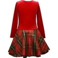 thumbnail image 2 of Bonnie Jean Christmas Holiday Velvet Drop Waist Dress Girls 2T-16, 2 of 3