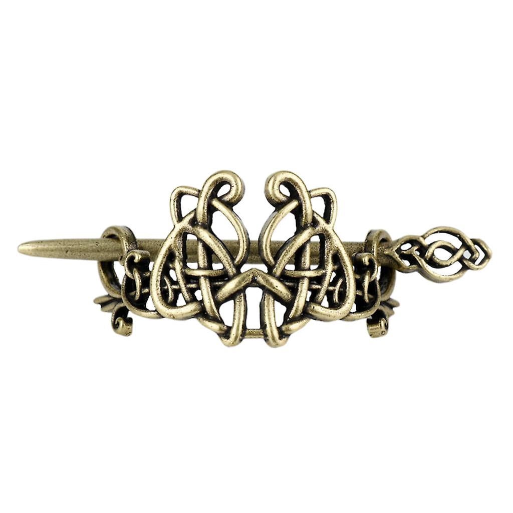 2xViking Celtic Knot Hair Clips Hairpins Metal Stick For Women Antique Bronze