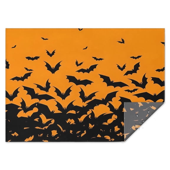Halloween Bat Silhouette Pattern Rectangle Tablecloth 60"x84",Waterproof Polyester Rectangle Table Cloth, Wipeable Spillproof Polyester Tablecloth for Dining, Camping, Indoor and Outdoor