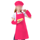 thumbnail image 3 of Conjunto de delantal y gorro de cocinero para niños y un par de puños, delantal con pechera ajustable para niños con 2 bolsillos. Lindo delantal de cocina para niños y niñas para cocinar,, 3 of 5