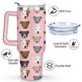 thumbnail image 3 of Stylish Dog Pattern Travel Mug - 40oz Leakproof Tumbler with Straw & Handle - Ideal Gift for Women Who Love Puppies, 3 of 7
