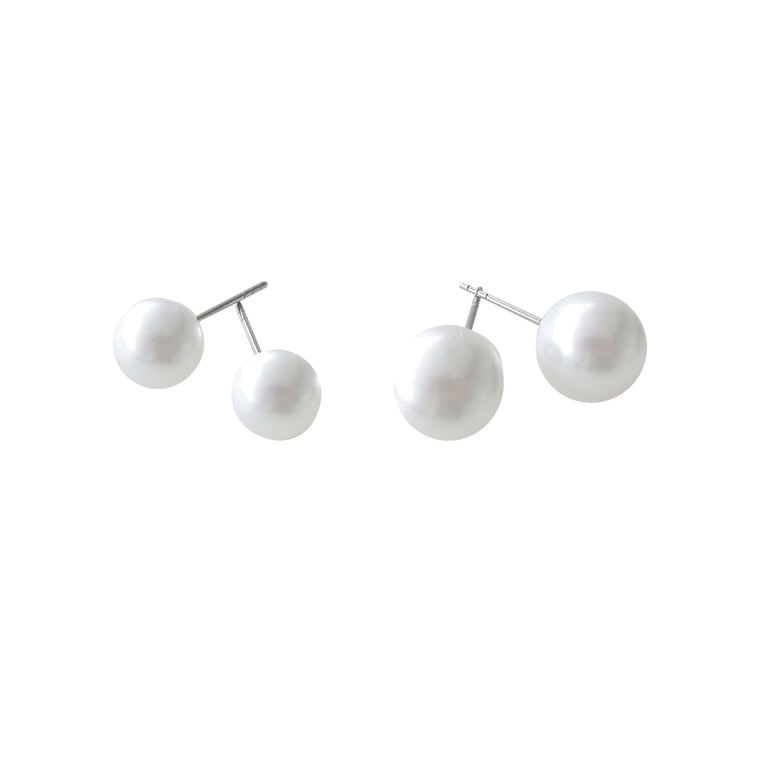 12 Pairs Stainless Steel Cubic Zirconia Pearl Stud Earrings - Hypoallergenic Set For Women