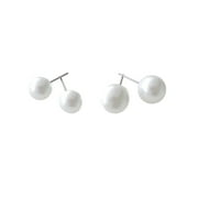 Time and Tru Womens Faux Pearl Stud Earring Set, 2-Piece