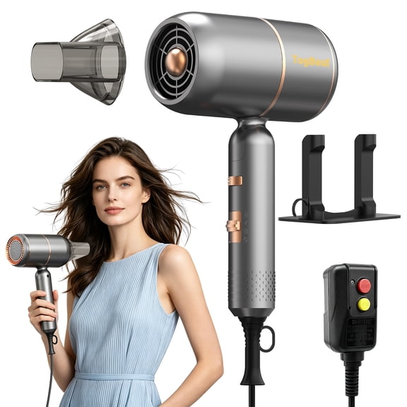 TogBeut Ionic Blow Dryer 1600W, Portable Lightweight Fast Drying Negative Ion Hairdryer Blow dryer, 3 Heat Settings & Infinity Speed, with Diffuser and Concentrator Nozzle for Home & Travel