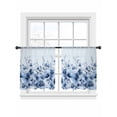 thumbnail image 7 of Blue Blooms Floral Sheer Curtains 45 Inch Length 2 Panels Set, Spring Flowers Botanical Blue Ombre Voile Window Treatment Rod Pocket Small Kitchen Curtains Drapes for Bedroom 52"x45"x2, 7 of 7