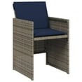 thumbnail image 3 of vidaXL 13 Piece Garden Dining Set with Cushions Grey Poly Rattan, 3 of 5