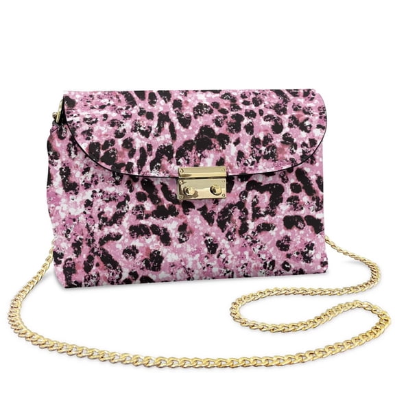 Pzuqiu Leopard Print Women Leather Crossbody Bag Vintage Minimalist Soft Quilted Leather Crossbody Bags for Women with Chain Strap Craftsmanship Practical for Daily Life