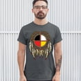 thumbnail image 3 of Tee Hunt The Medicine Wheel Dreamcatcher T-Shirt Native American Symbol Men's Tee, Charcoal, 3X-Large, 3 of 5