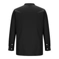 thumbnail image 5 of Iugvhana Men's 100%Cottonual Double Breasted Shirts Casual Fashion Solid Color Long Sleeved Stand Up Collar Shirt Top Black XXXL, 5 of 6